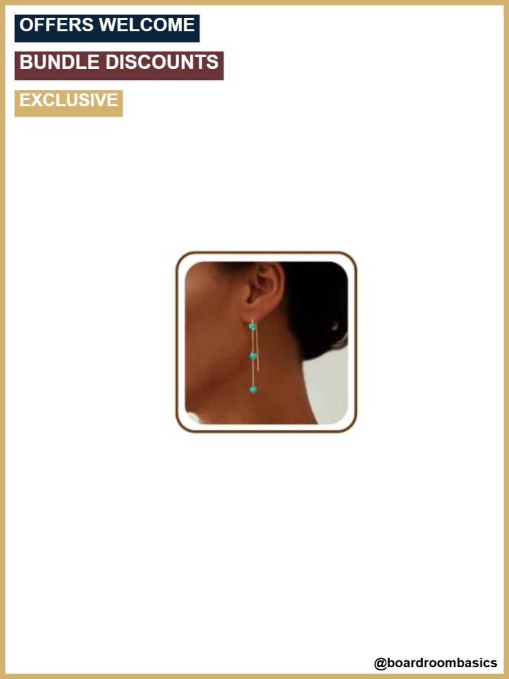 Gold Plated Threader Earrings Dangle Drop Hypoallergenic Boho